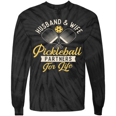 Husband & Wife Couple Pickleball Player Pickleballers Tie-Dye Long Sleeve Shirt