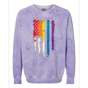 Harris Walz Colorful Streak Colorblast Crewneck Sweatshirt