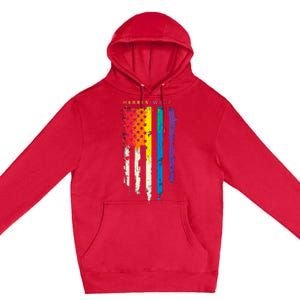 Harris Walz Colorful Streak Premium Pullover Hoodie