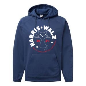 Harris Walz Cat Lady DonT Mess With The Cat Ladies Great Gift Performance Fleece Hoodie