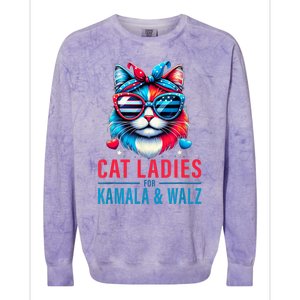 Harris Waltz Cat Lady Harris Waltz 2024 Kamala Harris Coach Colorblast Crewneck Sweatshirt