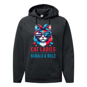 Harris Waltz Cat Lady Harris Waltz 2024 Kamala Harris Coach Performance Fleece Hoodie