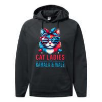 Harris Waltz Cat Lady Harris Waltz 2024 Kamala Harris Coach Performance Fleece Hoodie