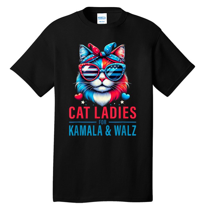 Harris Waltz Cat Lady Harris Waltz 2024 Kamala Harris Coach Tall T-Shirt