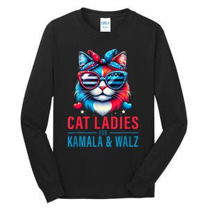 Harris Waltz Cat Lady Harris Waltz 2024 Kamala Harris Coach Tall Long Sleeve T-Shirt