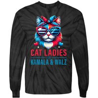 Harris Waltz Cat Lady Harris Waltz 2024 Kamala Harris Coach Tie-Dye Long Sleeve Shirt