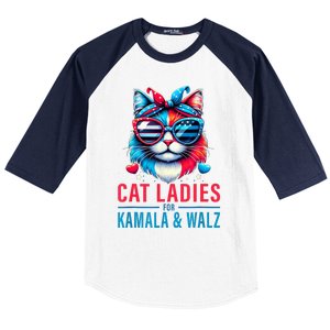 Harris Waltz Cat Lady Harris Waltz 2024 Kamala Harris Coach Baseball Sleeve Shirt