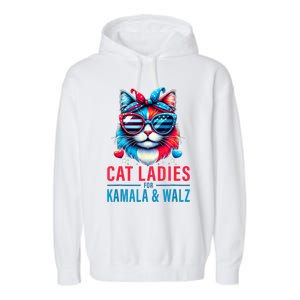 Harris Waltz Cat Lady Harris Waltz 2024 Kamala Harris Coach Garment-Dyed Fleece Hoodie