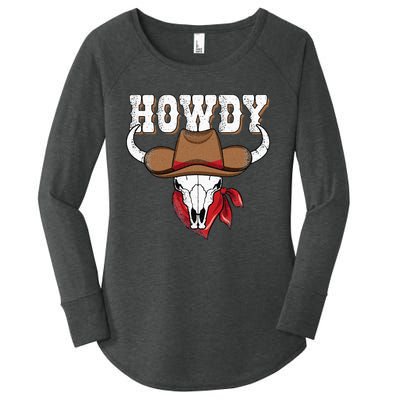 Howdy Western Country Cowgirl Cowboy Texas Rodeo Women's Perfect Tri Tunic Long Sleeve Shirt