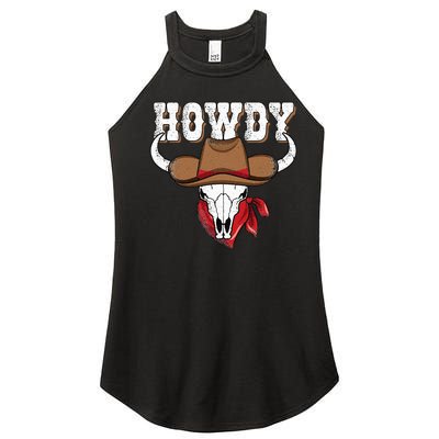 Howdy Western Country Cowgirl Cowboy Texas Rodeo Women’s Perfect Tri Rocker Tank