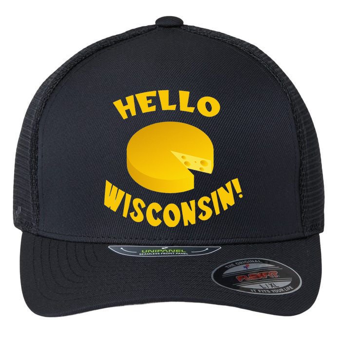 Hello Wisconsin Cheese funny food lover Flexfit Unipanel Trucker Cap