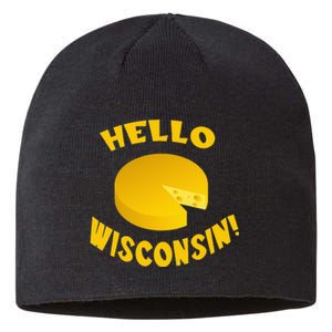 Hello Wisconsin Cheese funny food lover Sustainable Beanie