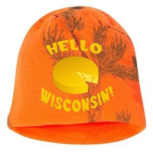 Hello Wisconsin Cheese funny food lover Kati - Camo Knit Beanie