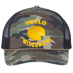 Hello Wisconsin Cheese funny food lover Retro Rope Trucker Hat Cap