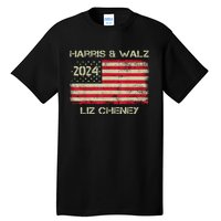 Harris Walz Cheney 2024 Thank You Liz Democracy Election Tall T-Shirt