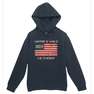 Harris Walz Cheney 2024 Thank You Liz Democracy Election Urban Pullover Hoodie