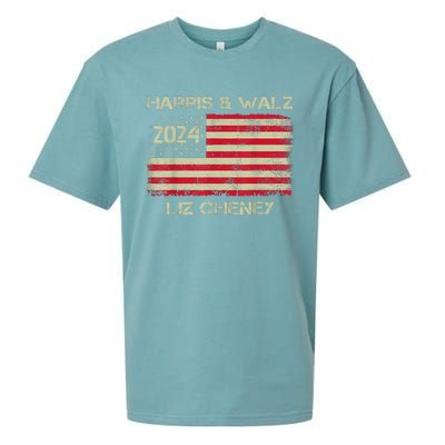 Harris Walz Cheney 2024 Thank You Liz Democracy Election Sueded Cloud Jersey T-Shirt