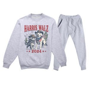 Harris Walz Cowboy This Childless Cat Dog Lady Kamala Premium Crewneck Sweatsuit Set