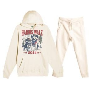 Harris Walz Cowboy This Childless Cat Dog Lady Kamala Premium Hooded Sweatsuit Set