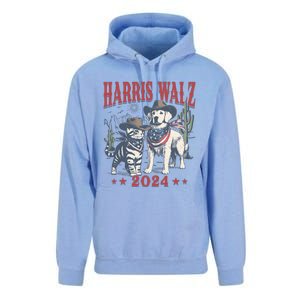 Harris Walz Cowboy This Childless Cat Dog Lady Kamala Unisex Surf Hoodie