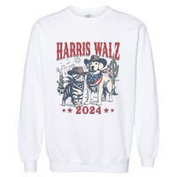 Harris Walz Cowboy This Childless Cat Dog Lady Kamala Garment-Dyed Sweatshirt