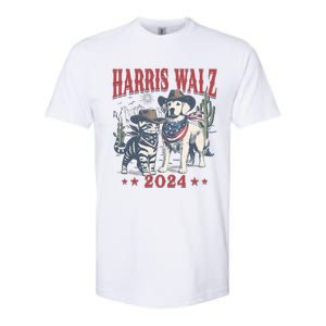 Harris Walz Cowboy This Childless Cat Dog Lady Kamala Softstyle CVC T-Shirt