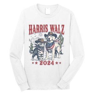 Harris Walz Cowboy This Childless Cat Dog Lady Kamala Long Sleeve Shirt