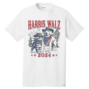 Harris Walz Cowboy This Childless Cat Dog Lady Kamala Tall T-Shirt