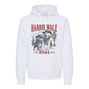 Harris Walz Cowboy This Childless Cat Dog Lady Kamala Premium Hoodie