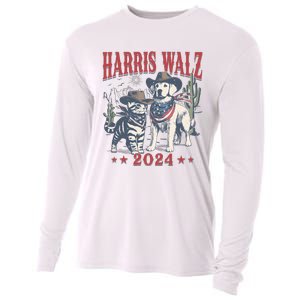 Harris Walz Cowboy This Childless Cat Dog Lady Kamala Cooling Performance Long Sleeve Crew