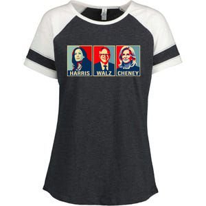 Harris Walz Cheney Thank You Liz Republican Save Democracy Enza Ladies Jersey Colorblock Tee