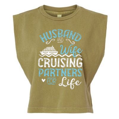 Husband & Wife Cruising Partners For Life Cruise Ship Garment-Dyed Women's Muscle Tee