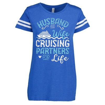 Husband & Wife Cruising Partners For Life Cruise Ship Enza Ladies Jersey Football T-Shirt