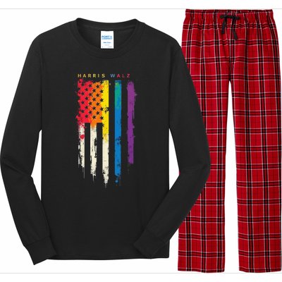 Harris Walz Colorful Streak Gift Long Sleeve Pajama Set