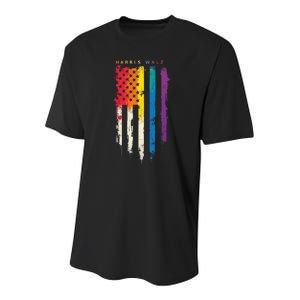 Harris Walz Colorful Streak Gift Youth Performance Sprint T-Shirt