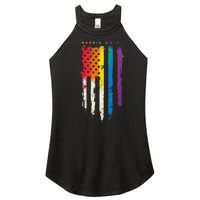 Harris Walz Colorful Streak Gift Women’s Perfect Tri Rocker Tank