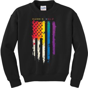 Harris Walz Colorful Streak Gift Kids Sweatshirt