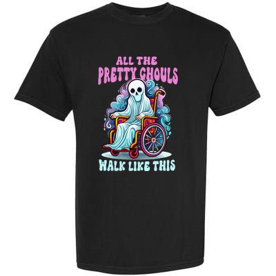 Halloween Wheelchair Costume Handicap Joke Ghouls Walk Like Garment-Dyed Heavyweight T-Shirt