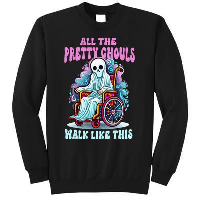 Halloween Wheelchair Costume Handicap Joke Ghouls Walk Like Sweatshirt