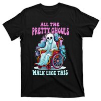 Halloween Wheelchair Costume Handicap Joke Ghouls Walk Like T-Shirt