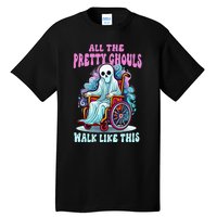 Halloween Wheelchair Costume Handicap Joke Ghouls Walk Like Tall T-Shirt