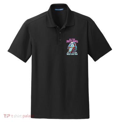 Halloween Wheelchair Costume Handicap Joke Ghouls Walk Like Dry Zone Grid Polo