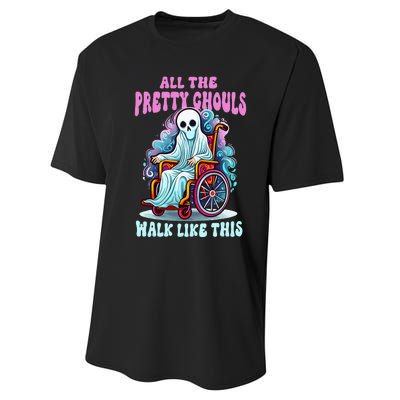 Halloween Wheelchair Costume Handicap Joke Ghouls Walk Like Performance Sprint T-Shirt