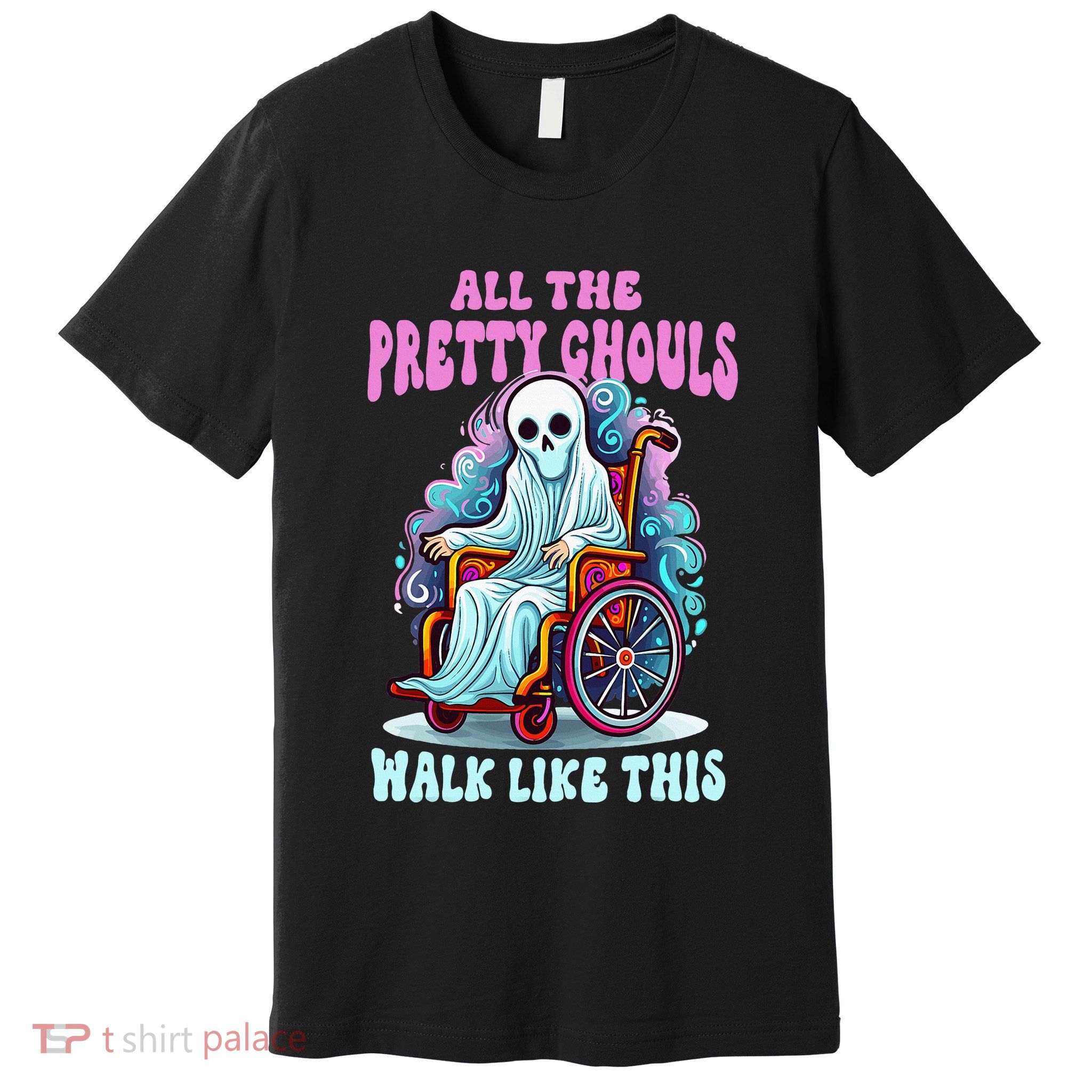 Halloween Wheelchair Costume Handicap Joke Ghouls Walk Like Premium T-Shirt