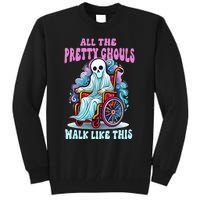 Halloween Wheelchair Costume Handicap Joke Ghouls Walk Like Tall Sweatshirt