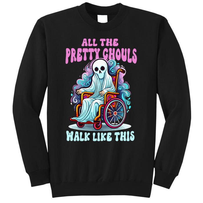 Halloween Wheelchair Costume Handicap Joke Ghouls Walk Like Tall Sweatshirt