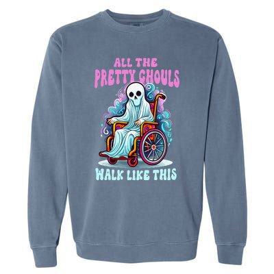 Halloween Wheelchair Costume Handicap Joke Ghouls Walk Like Garment-Dyed Sweatshirt