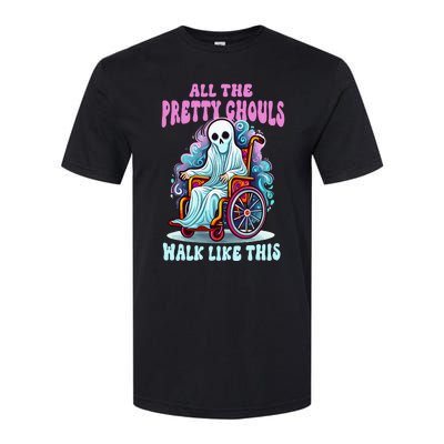 Halloween Wheelchair Costume Handicap Joke Ghouls Walk Like Softstyle CVC T-Shirt