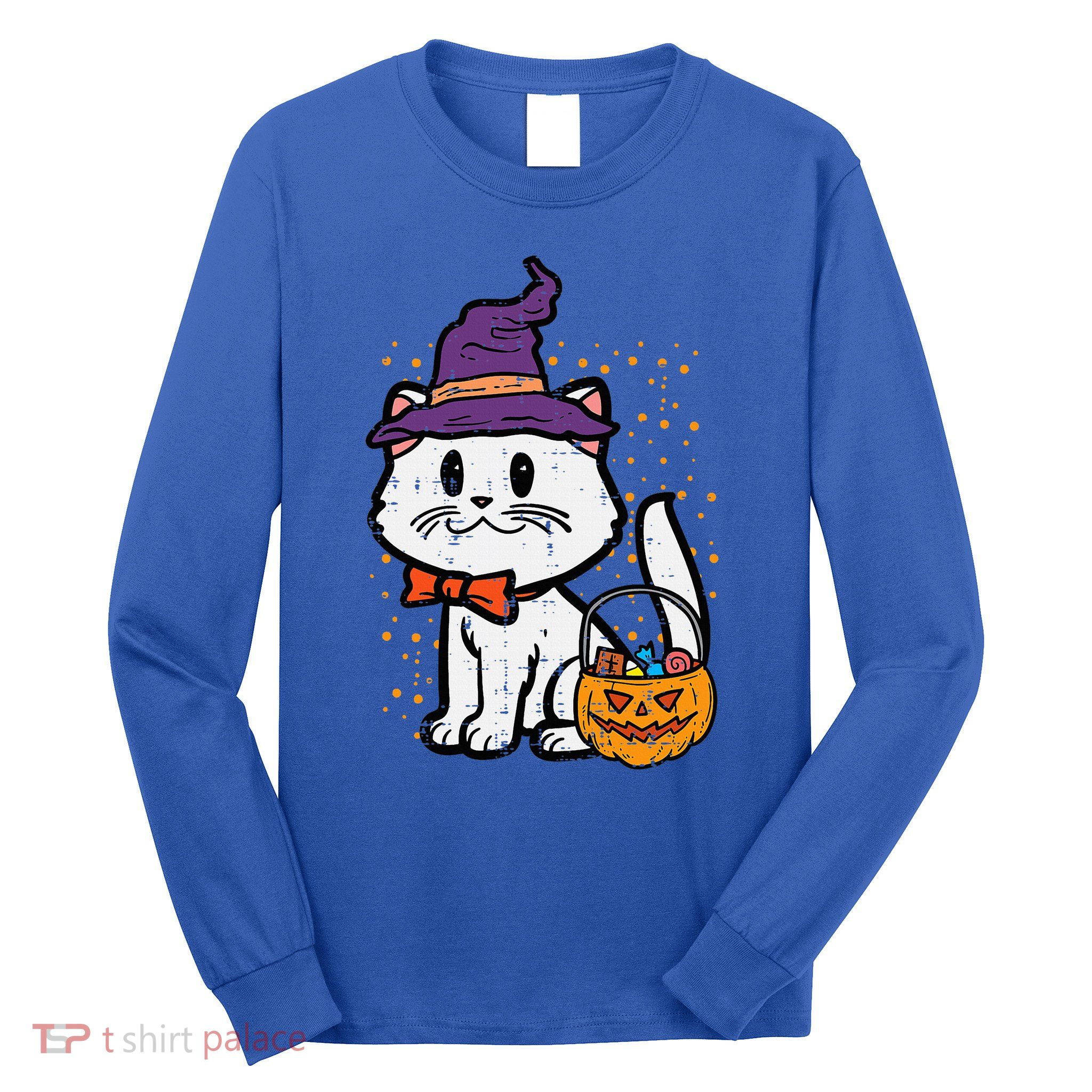 Halloween Witch Cat Trick Or Treat Kitten Costume Long Sleeve Shirt
