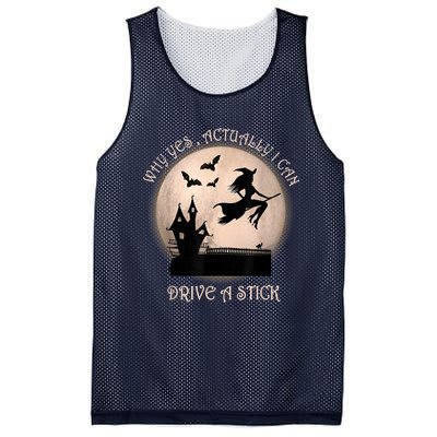 Halloween Witch Costume Why Yes Actually I Can Drive A Stick Mesh Reversible Basketball Jersey Tank